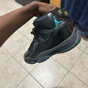 Black and Blue High-Top Sneakers